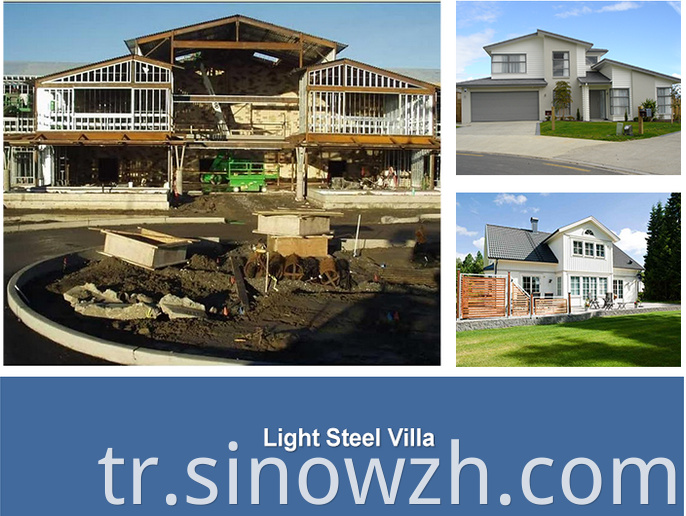 Differet solution of light steel frame villa